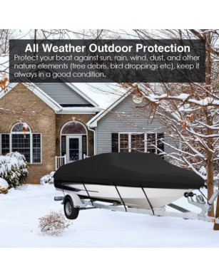 Heavy-Duty Taffeta Boat Cover - Comprehensive All-Weather Protection