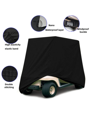 Heavy-Duty Lightweight Taffeta Golf Cart Cover - Ultimate Rain, Snow, and Sun Protection