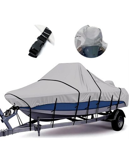 Heavy-Duty Oxford Fabric Boat Cover - Ultimate Rain, Snow, and Sun Protection